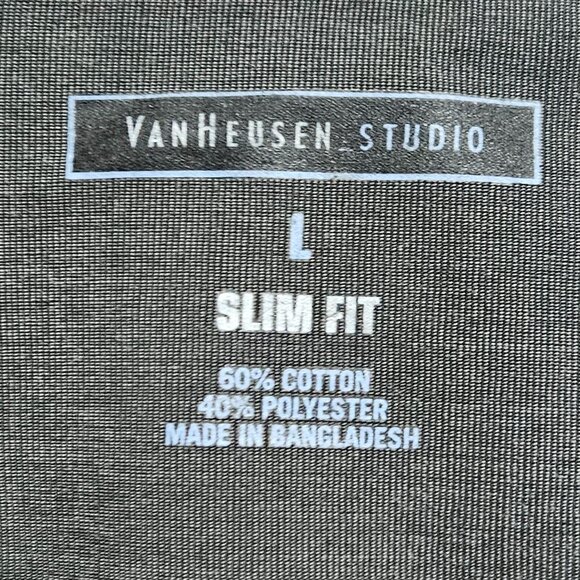 Van Heusen Slim Fit Plaid Button Up Shirt Mens Size Large Purple White - Picture 4 of 4